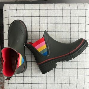 Boden Baumburgh Colorful Striped Ankle Rain Boots